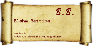 Blahm Bettina névjegykártya